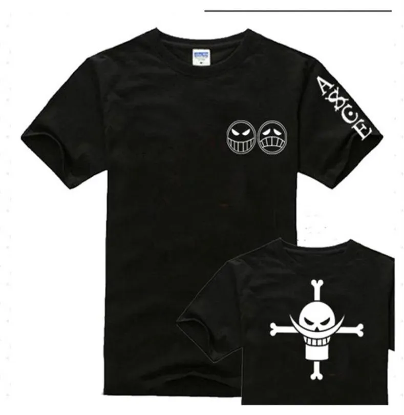 Men039S T Shirts Anime One Piece Edward Gate Beard Clothing Men Kort ärm Cotton Tops Tees Hip Hop331A4143808