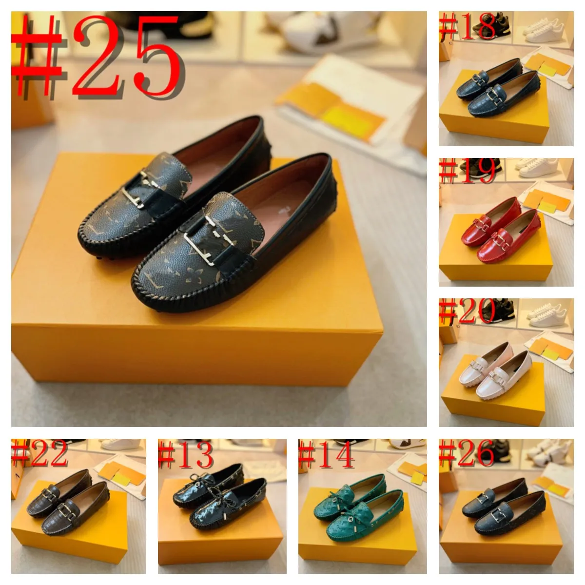 34 stijl Vrouwen Gloria Loafers Klassieke Studs Bodem Strikje Gecoat Canvas Bloemenprint Omgekeerde Mode Schoenen maat 35-42