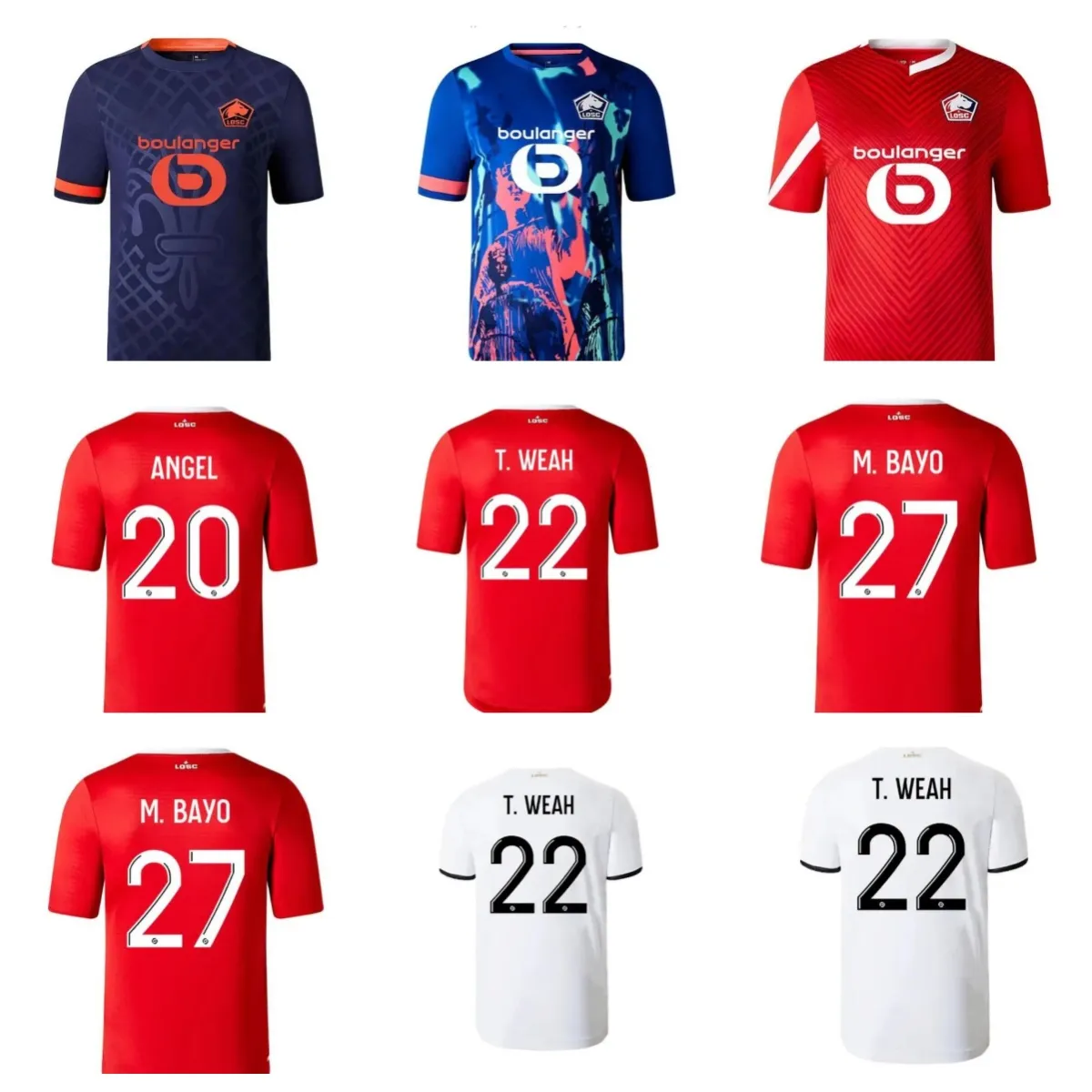 2023 2024 LOSC Lille 2 Fußballtrikots UMTITI Weiß CABELLA J DAVID YAZICI OUNAS Fußballtrikot 23 24 Lille Olympique M.BAYO Maillot Erwachsene ZHEGROVA-Ausrüstung