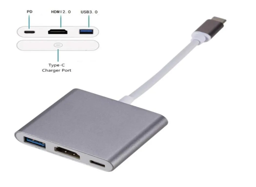 Typ C till 4K Kompatibla kontakter USB C 30 VGA Adapter Dock Hub för MacBook HP ZBook Samsung S20 Dex Huawei P30 Xiaomi 11 T81465214993695