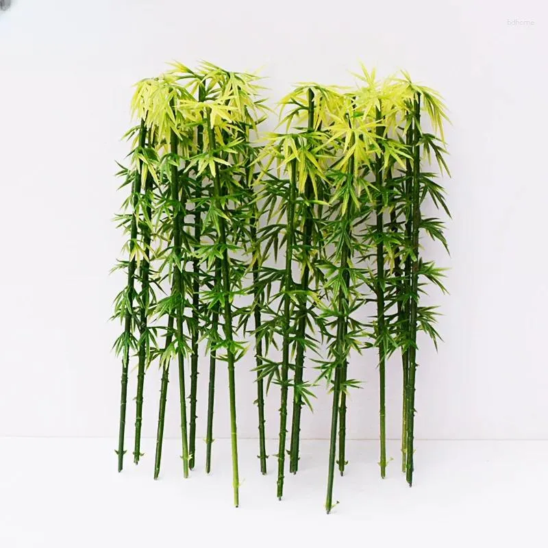 Decorative Flowers 5Pcs Mini Model Bamboo Buildings Sandbox Scene Simulation Plastic Micro Landscape Trees Handmade Artificial Plants