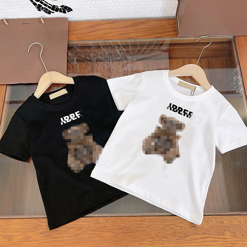 Designer baby t-shirts designer meisjes jongens shirts beren patroon tees lente korte mouw kinderen zomer kinderen kleren uit het deler ch 12