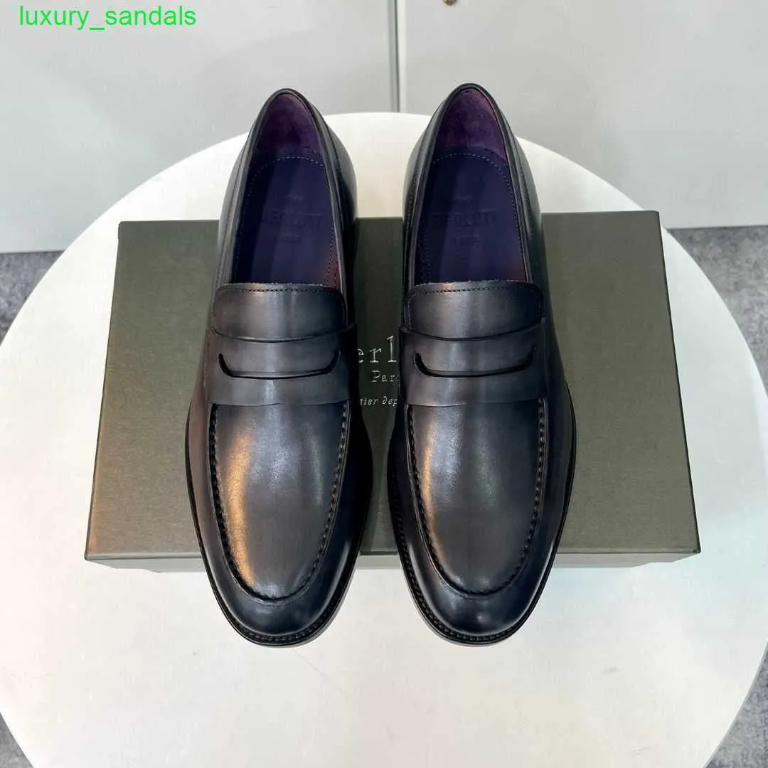 Berluti mens sukienki skórzane Oxfords buty berlut nowe męskie cielę skórzane ręcznie robotane kolorowe kolory stóp butę lew buts moda dżentelmen biznesowy leat hbxr