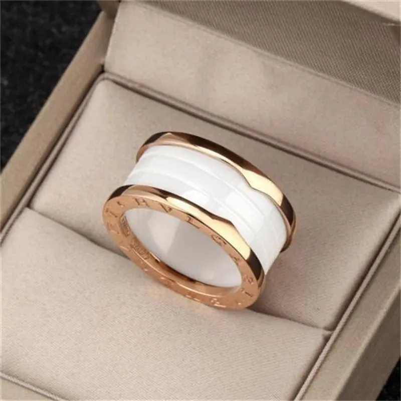 Bague de mariage de créateur pour femmes, bague de printemps en céramique noire et blanche, bague de printemps en argent pur 18 carats, ne se décolore pas, bague de couple de luxe, cadeaux de fiançailles, bijoux pour petite amie