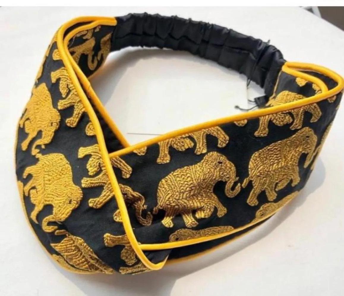 Designer cross pannband för kvinnor mode flickor elefant jordgubbe bi tryckta hårband damer tjej retro turban headwraps gåva3552408
