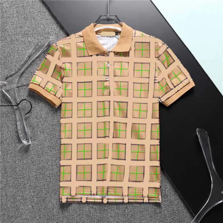 summer designer polo shirt Checkered bb men polo tshirt womens luxury designers for men Letter polos embroidery tshirts clothing short sleeved Khaki tshirt