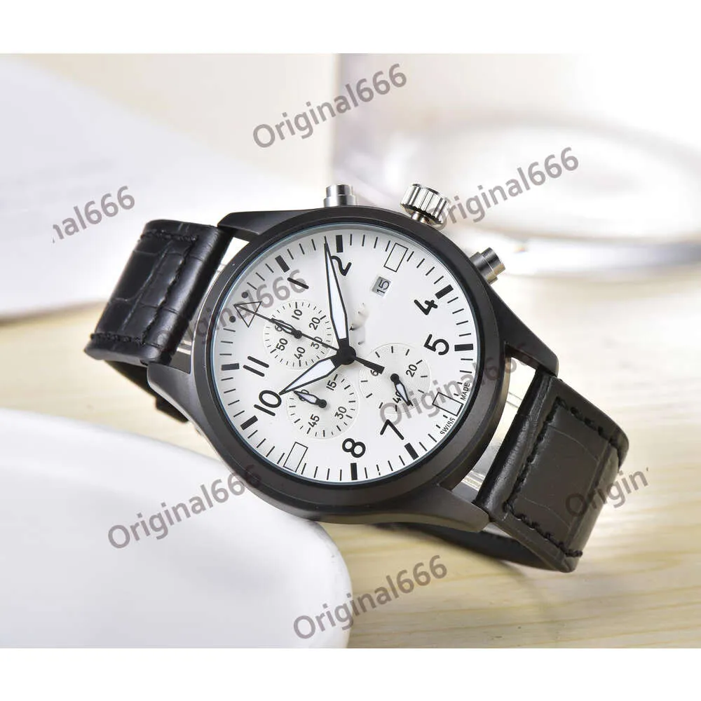 expensive menwatch iwc watch mens pilot chronograph watches high quality quartz uhren super luminous watchmen all dial work montre pilot luxe PBTB