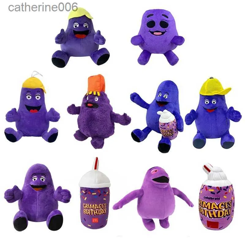 Fyllda plyschdjur 1-3 st GRIMACE SHAKE GUL HAT PLUSH DOLL mjuk fylld djur Plushie Toy Cutoon Doll Rum Dekor för barn Brithday Giftl231228