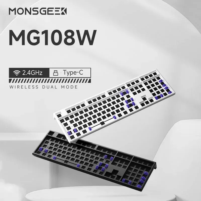 AKKO MONSGEEK MG75WMG108W Zestaw klawiatury 75% 83 Klucz Swap Mechanical Gaming Pnered USB TIPEC Wireless 24 GHz 231228