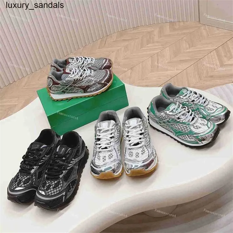 Baskets Orbit BottegaVenets chaussures décontractées concepteur femmes hommes formateur de luxe en cuir formateurs maille Nylon tissu GreenqqW32V