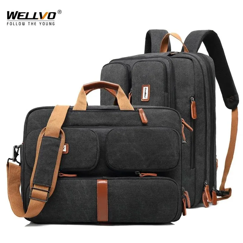 Briefcases 17.3 Vintage Briefcases Men Office Laptop Work Bag Man Convertible Business Multifunction Computer Handbag Travel Tote Bag Xa229