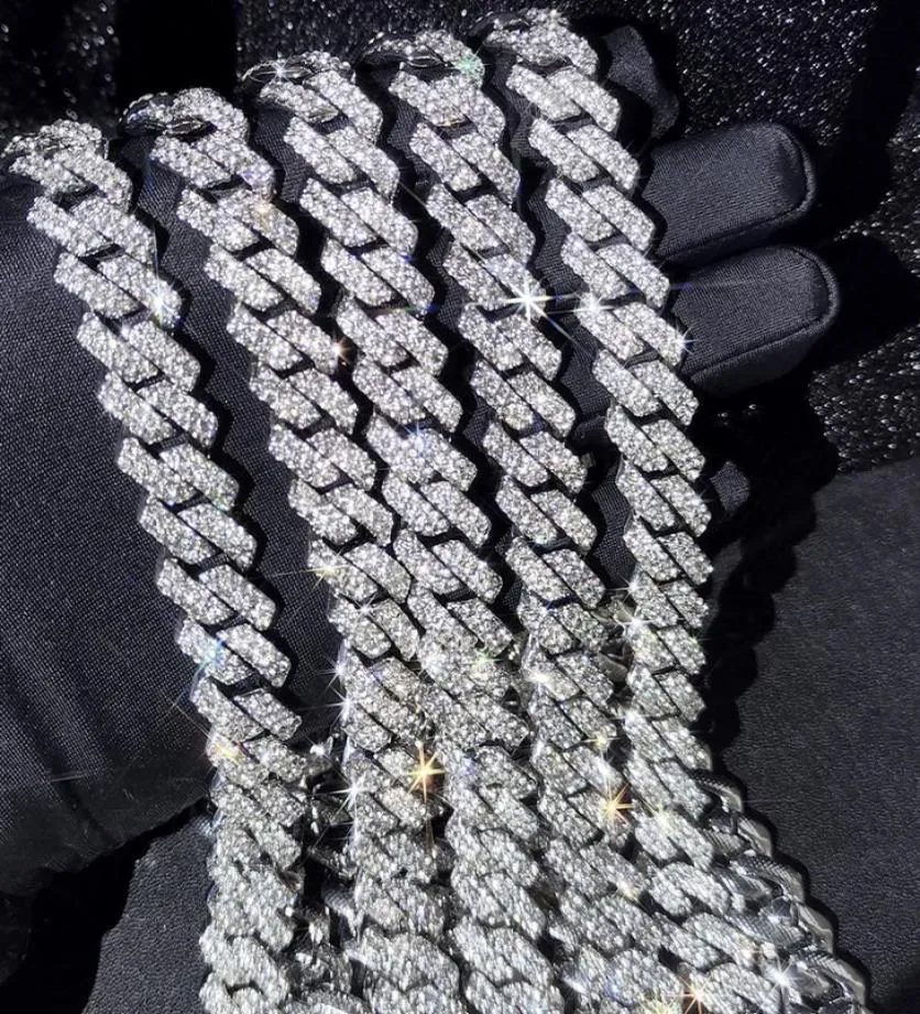 15mm Micro Pave Prong Cuban Chain 목걸이 패션 힙합 Full Iced out out out on woman for 남자 여자 6182999