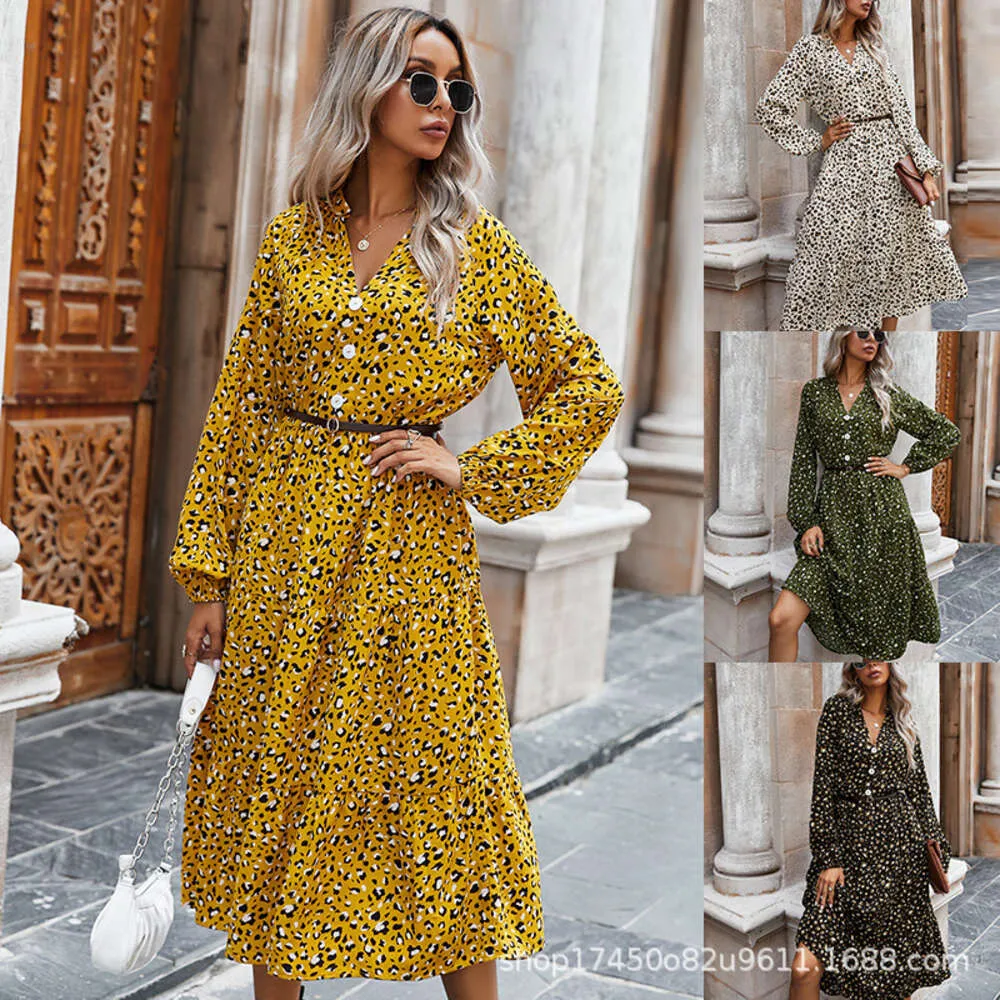 Robe imprimée léopard pour femmes, nouveau produit printemps et automne 2023 – 24, Instagram