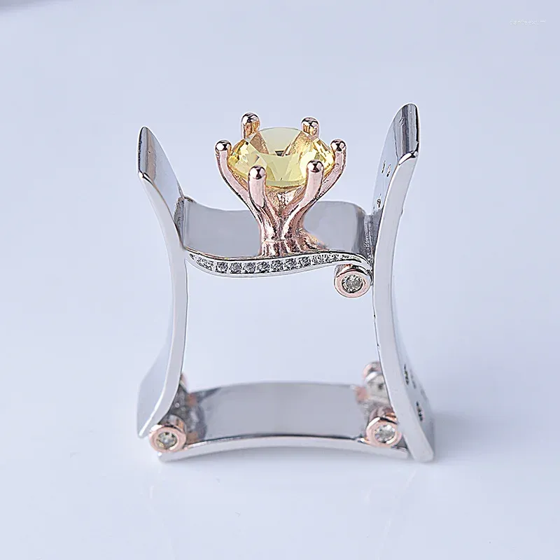 Anelli a grappolo 925 anello topazio ampia naturale argento per donne bague etoile bizuteria gemstone gioielli diamanti