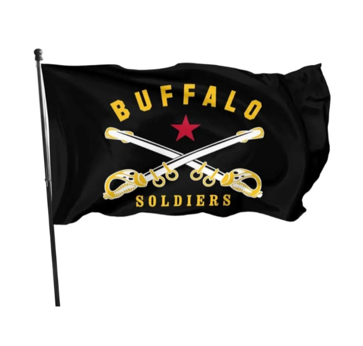 Buffalo Soldier America History 3039 x 5039 pés Bandeiras Banners de celebração ao ar livre 100D poliéster de alta qualidade com latão Gromm3391312