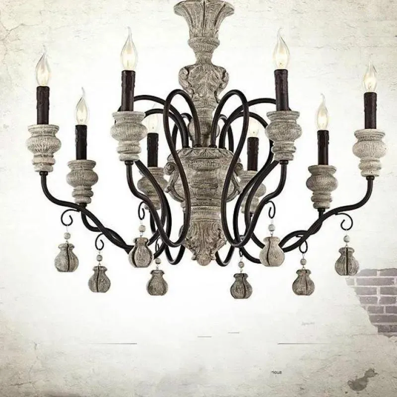 Lustres loft loft rustique Iron Chandelier LED Candle métal lampe pour bar à manger chambre légère chambre vintage rural vintage