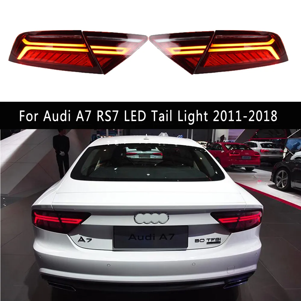 Для Audi A7 RS7 светодиодный задний фонарь 11-18 автомобильные аксессуары автозапчасти задний фонарь тормозной фонарь заднего хода ходовые огни задний фонарь в сборе