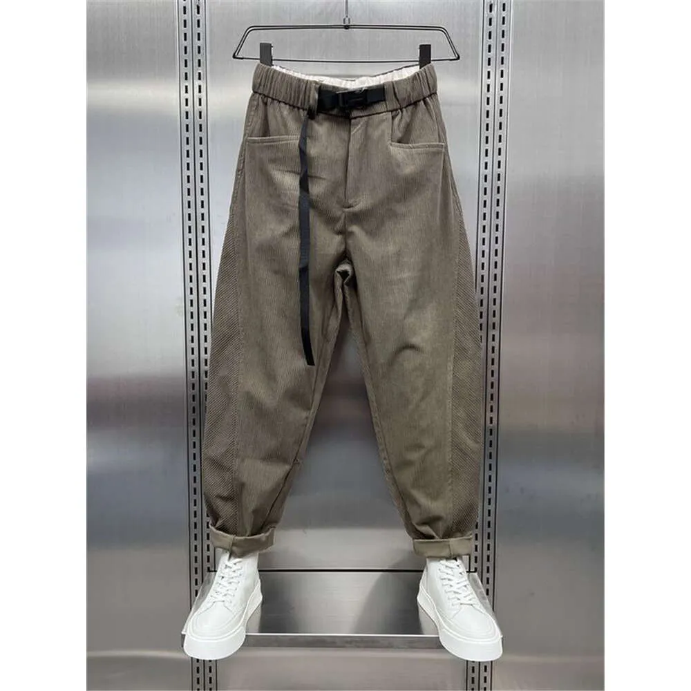 Pantalon en velours côtelé pour hommes, sarouel ample, couleur Pure, mode rue Hip-hop, marque, vêtements d'automne