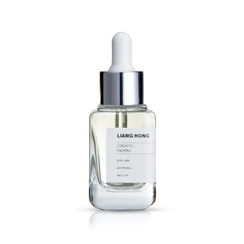 Flaconi contagocce all'ingrosso 100 pezzi 30 ml flacone contagocce in vetro quadrato con contagocce vuoti 1 oz oli essenziali per aromaterapia trasparente Contai Dhpnr