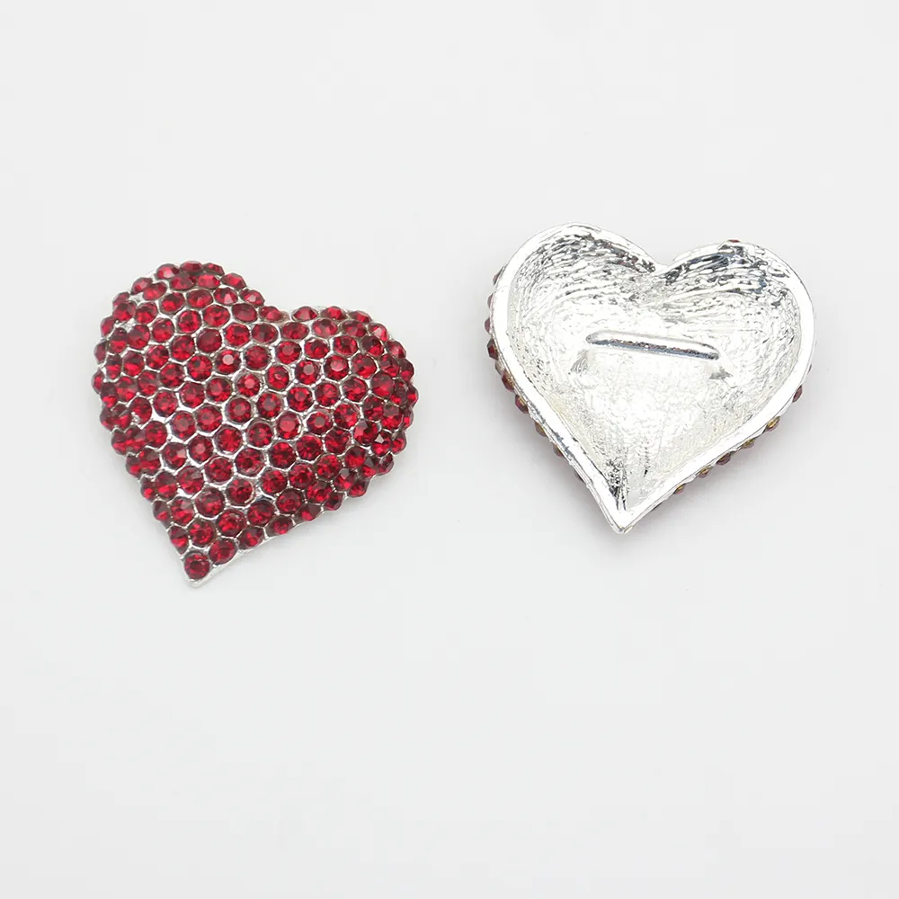 50pcs/lot 30mm Rhinestone Crystal Heart Button Wedding Bouquet Chair Covers Buckle