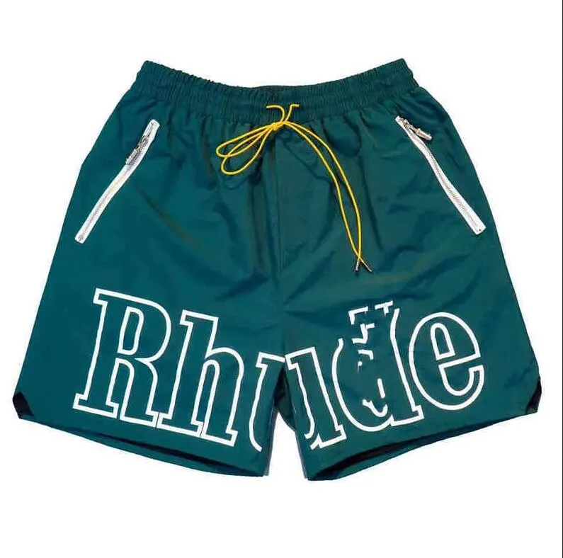 R Herren Damen RH Limited Rhude Shorts Sommer Badeshorts knielang Hip Hop High Street Sporttraining Strandhose Herren elastische Taille 2 5S3L