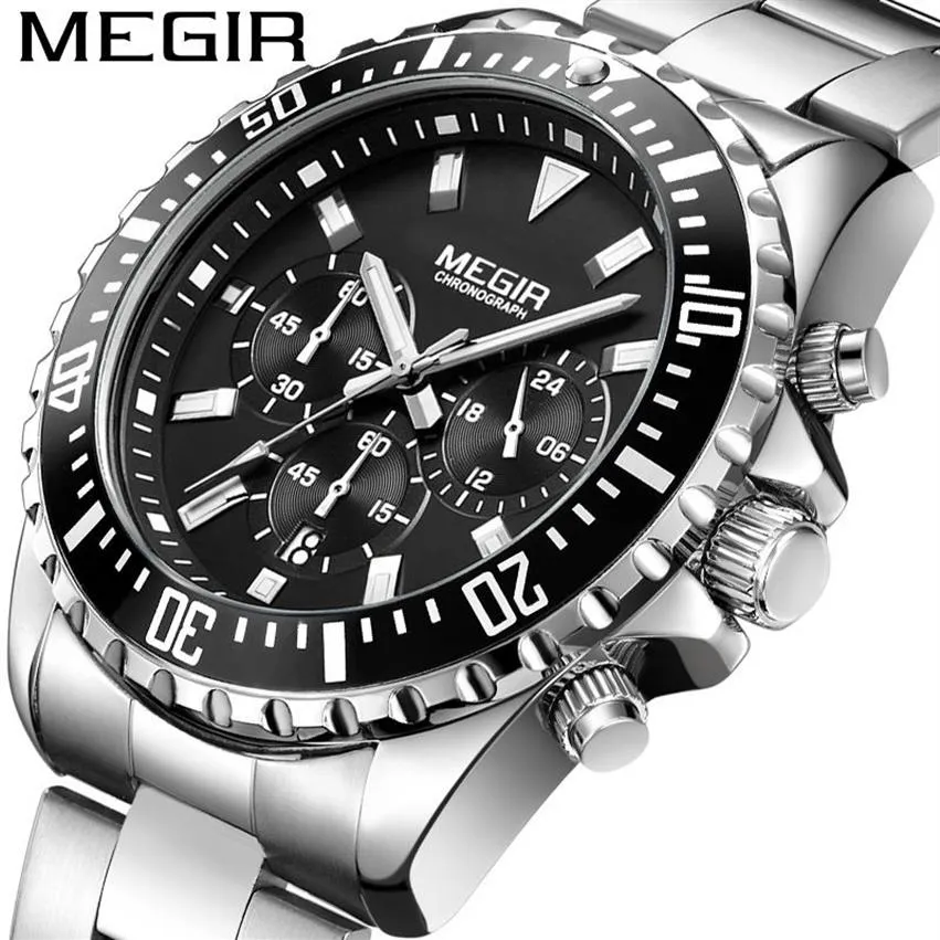 MEI Gainer Megir wielofunkcyjne zegarki Męskie Modne Sporty Kalendarza Business Kalendarz Luminous Quartz Watch 20642655