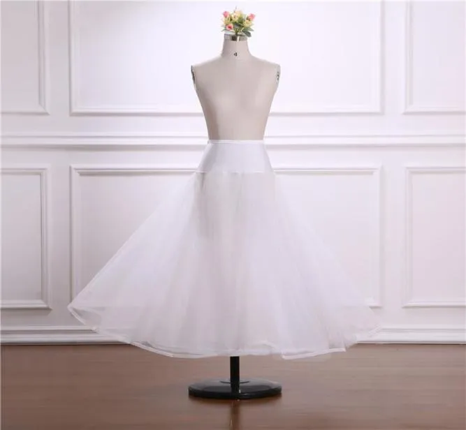 Aline Long Tulle petticoats för bröllopsklänning Crinoline petticoat underskirt Ett lager hoop stickad vit kjol rockabilly4205971