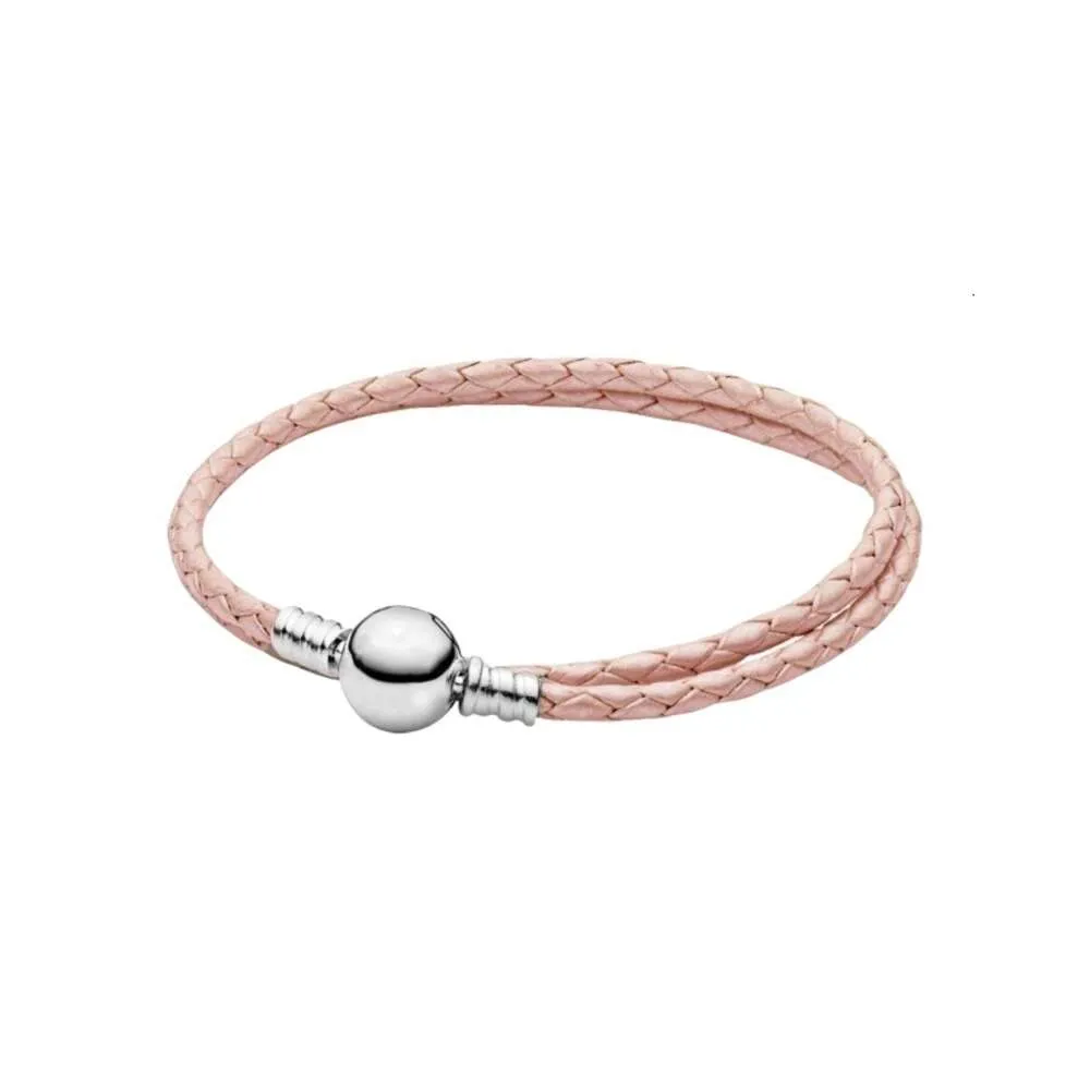 Pandoras Armband Designer Voor Vrouwen Originele Hoge Kwaliteit Charm Armbanden Sieraden Zilveren Kraal Zwart Lederen Armbanden