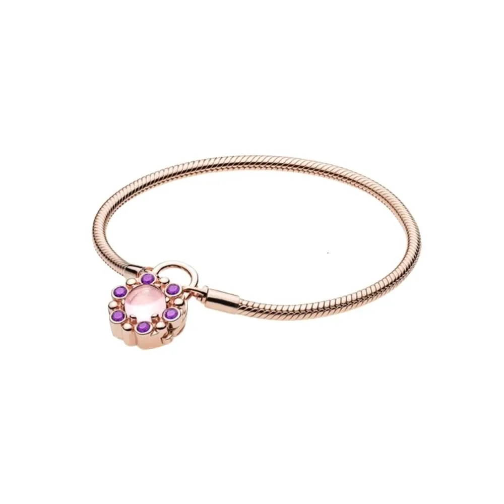 Pulsera Pandora Diseñador para mujer Calidad original Pulseras con dijes Joyería Cuentas de plata Pulsera de tendencia versátil de oro rosa