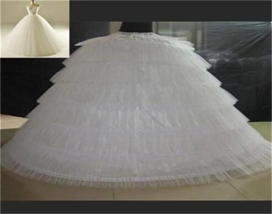 Helt nya Big Petticoats White Super Puffy Ball -klänning Underskirt 6 Hoops Long Slip Crinoline för vuxen bröllop Formell klänning74797947725549