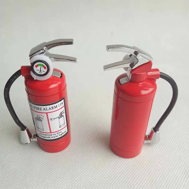 Fire Extinguisher Style Butane  Lighter Cigar Cigarette with LED Flashlight Refillable No gas Smoking Tool Lighters