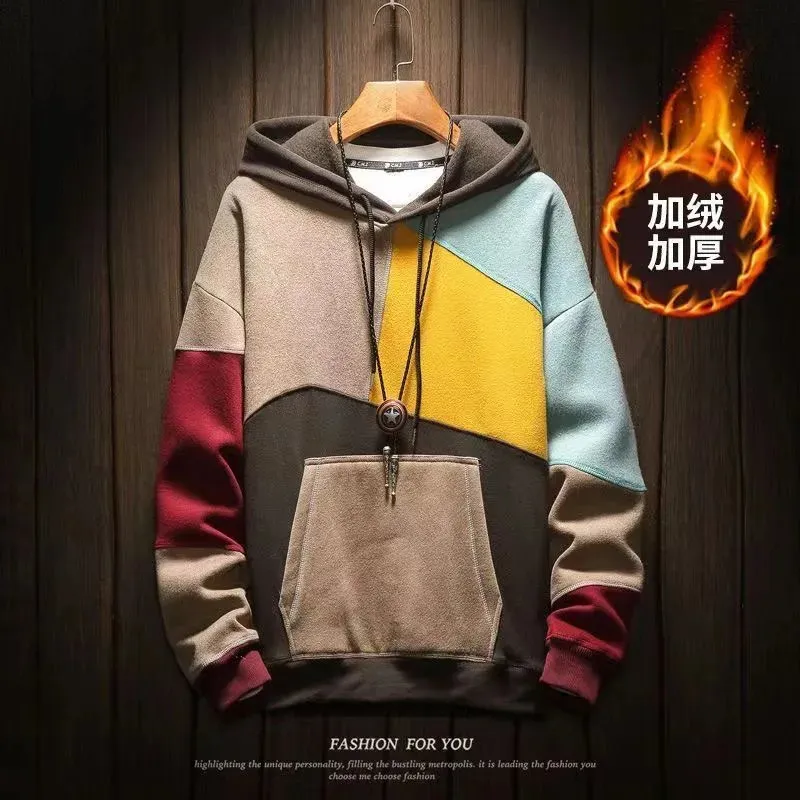 2023 Primavera y otoño Tendencia de moda clásica Sudadera con capucha Casual para hombres Plus Fleece Espesado Cálido Abrigo de gran tamaño de alta calidad 3XL 231228