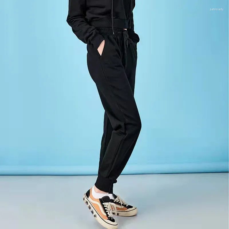 Pantaloni da donna Donne pantaloni della tuta occasionali autunno traspirabile moof traspirato in cotone cotone lungo la caviglia per i pantaloni sportivi in ​​vita elastica femminile