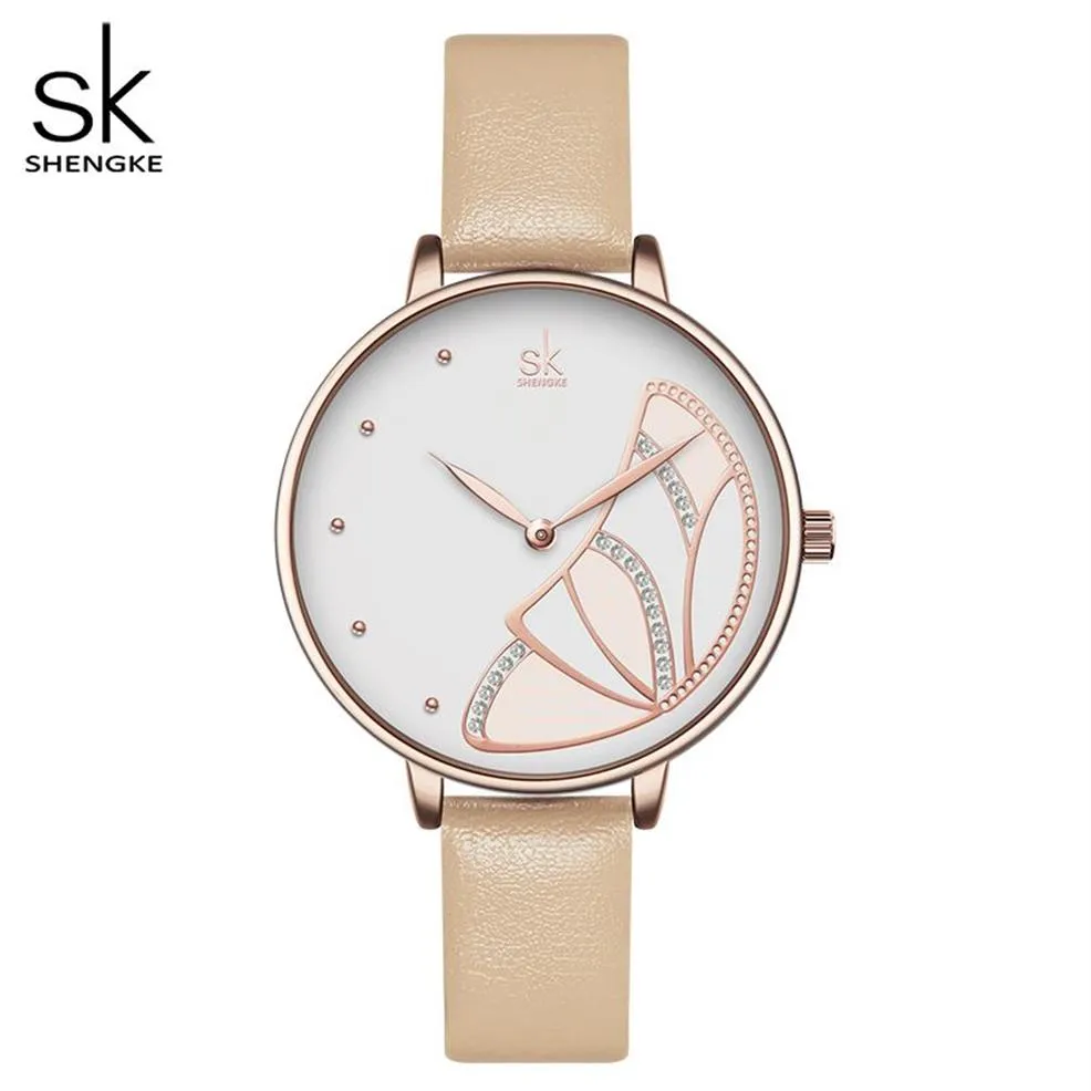 Shengke nuove donne orologio di marca di lusso semplice orologio al quarzo impermeabile da donna orologio da polso moda femminile orologi casual orologio reloj mujer297d