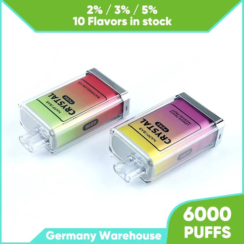 Unrechtbarer Vape 6000 -Puffs Einweg 6K VAPER -Gerät 12ml Schote 2% E Saft 10 Geschmack reine Geschmack Elektronische Zigarette