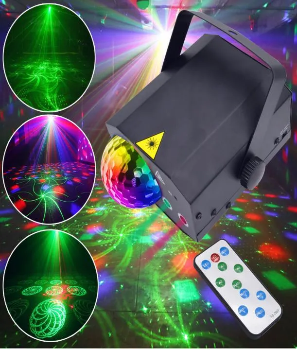 Party Lights Disco Ball DJ Disco Lights For Room Wedding Stage Lights Laser Rotation Projecteur Strobe Sound Activé avec télécommande 9385755
