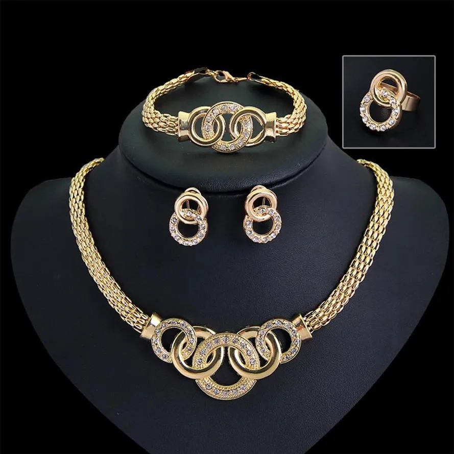 Set di gioielli raffinati a oro per perle da donna Orecchini collanati per perle da colletto set di anelli del bracciale set costumi ultimi accessori di moda313g313g