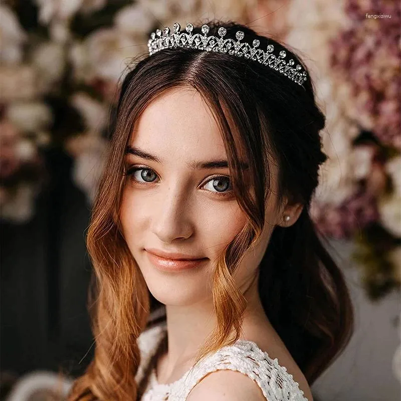 Clips de cheveux Crown Crown Bridal Headshipied Rhinestone Tiaras and Crowns Bandband For Women Wedding Princess Girls Bijoux