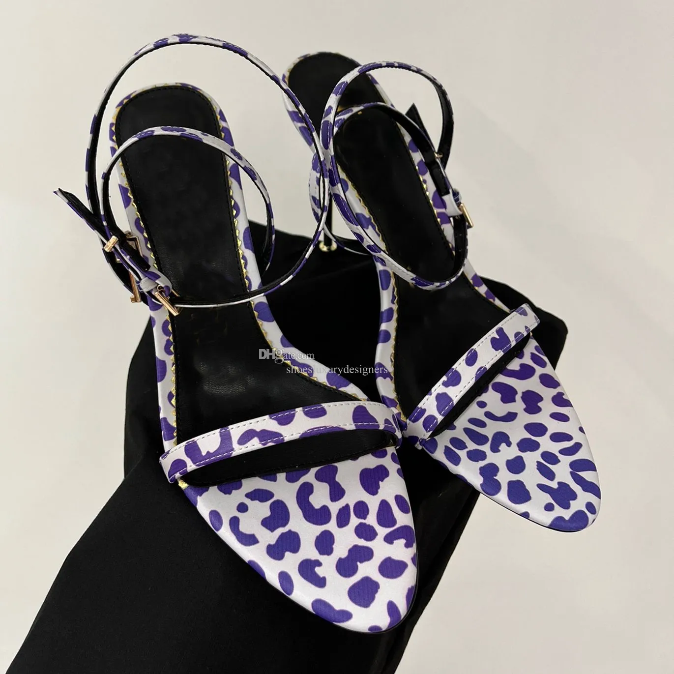 Topkwaliteit 10,5 cm hoge open puntige tenen Stiletto hak sandalen verstelbare gesp enkelband schoenen pak voor feest dames luxe ontwerpers fabrieksschoenen met doos