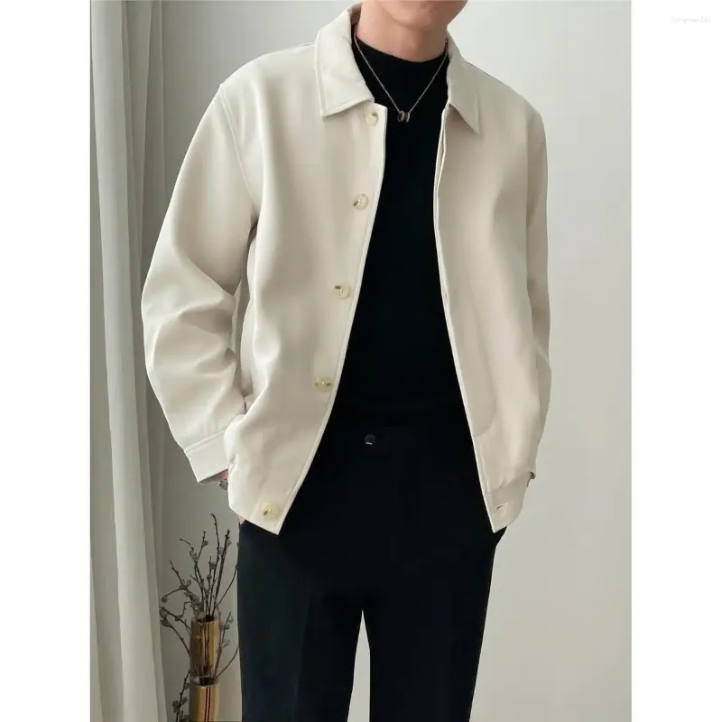Vestes masculines 2023 Veste solide coréenne Fashion décontractée printemps automne-automne manteau masculin Male Turn Turn Down Cols Coats C9