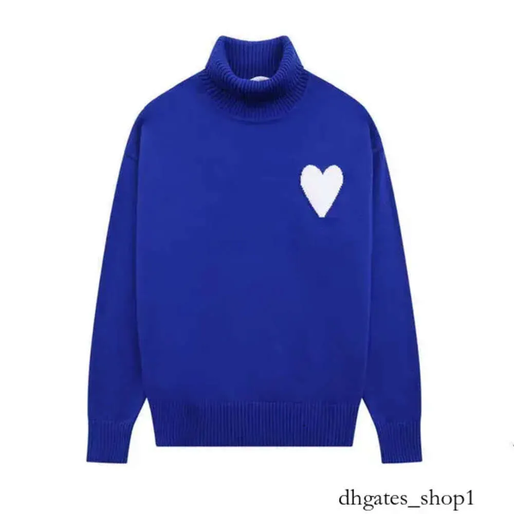 Amis Paris Short Bluie AmisWeater France Fashion S Sweaters Designer Turtleeck Winter Amishirts Love High Collar Rented Sweter 738 Ami