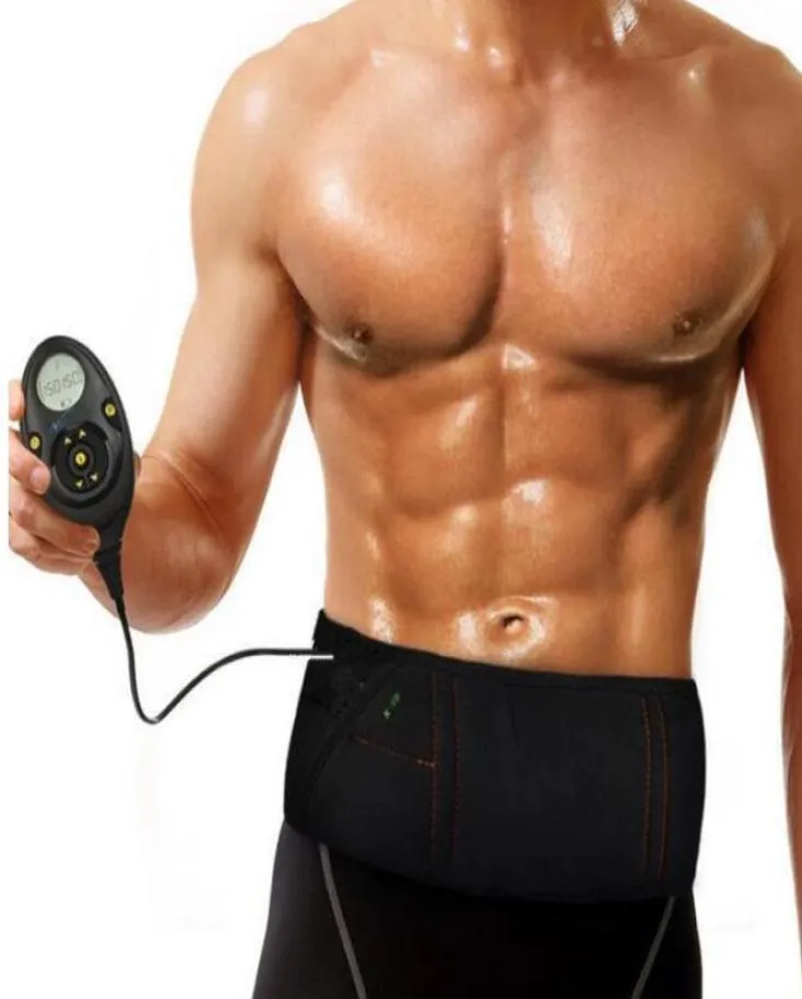 Laddningsbar muskelstimulator smal massagebälte 150 intensitetsnivåer abs Abdominal muskel toner bantning flex bälte4275243