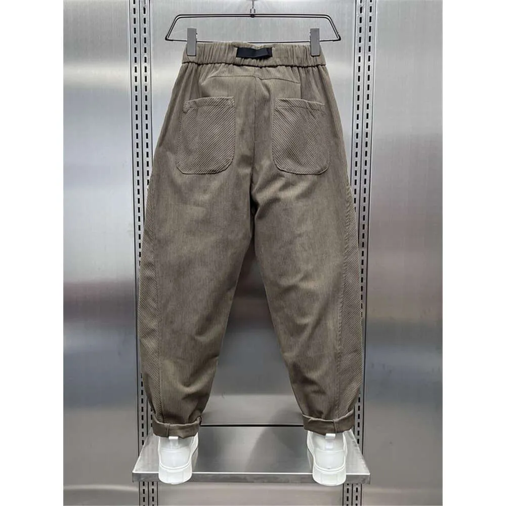 Pantalon en velours côtelé pour hommes, sarouel ample, couleur Pure, mode rue Hip-hop, marque, vêtements d'automne