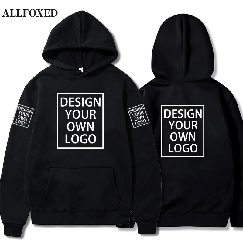 Personalizar Hoodies Homens Mulheres Casuais Com Capuz Próprio Design Pulôver DIY Imagem Texto Moletom Roupas Soltas Tendência Top Wear 231228