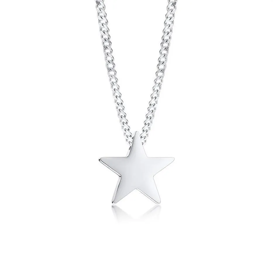 Pendant Necklaces 2021 Titanium Steel Multi-layer Two-piece Rectangular Bar Five-pointed Star Simple Necklace Suitable For Women A294Q