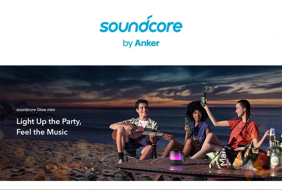 Soundcore Glow Mini Portable Bluetooth Speaker with 360° Sound, Light ...