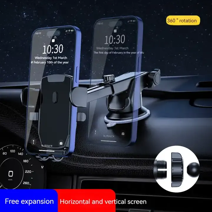 Porta Telefono Auto Supporto Universale Da Parabrezza Auto 360° Regolabile - Per Smartphone E GPS, Nuovo In Scatola Supporto GPS Da Parabrezza