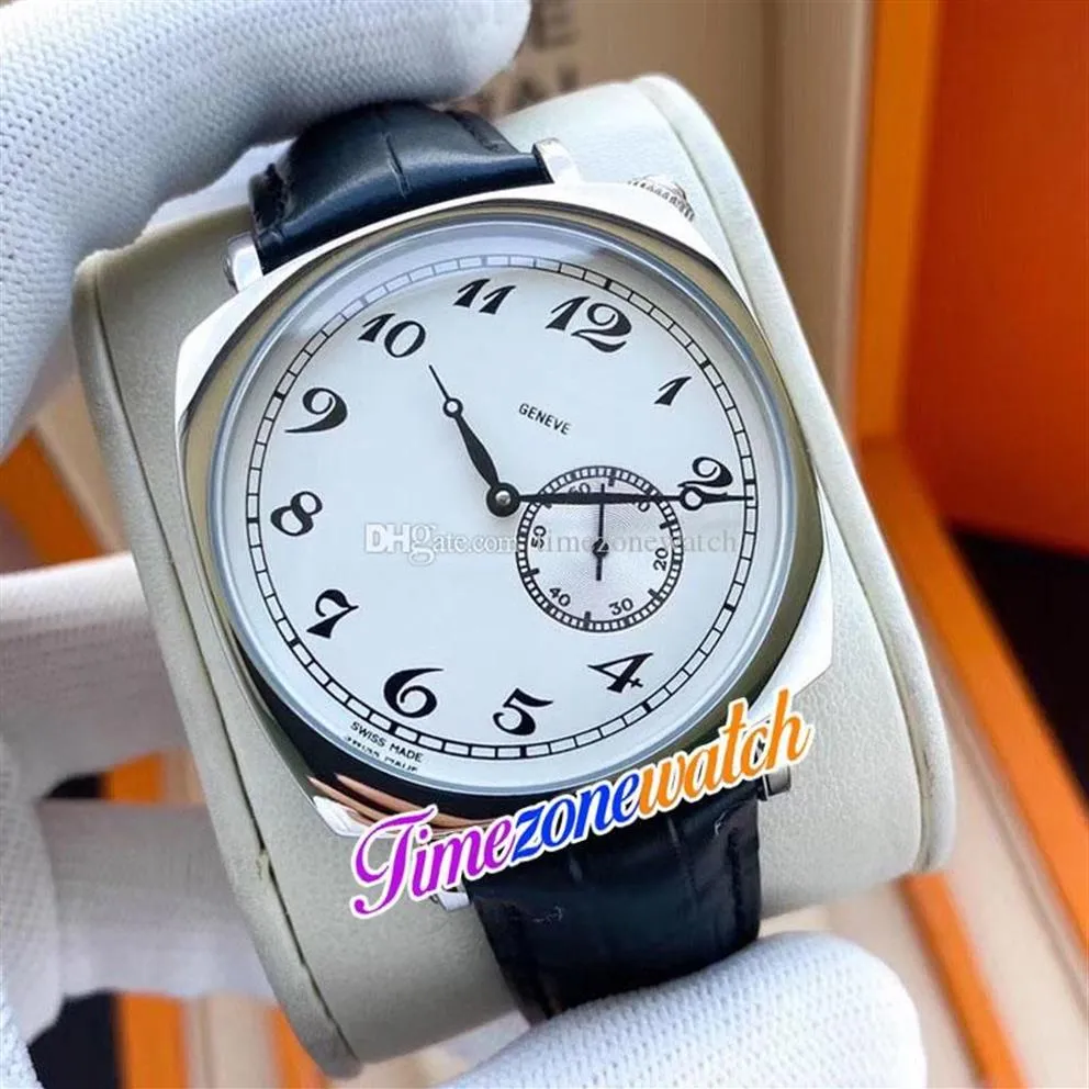 40mm Historiques American 1921 82035 Montre automatique pour homme 82035 000G-B735 Cadran blanc Boîtier en acier Bracelet en cuir noir Montres Timezo220G