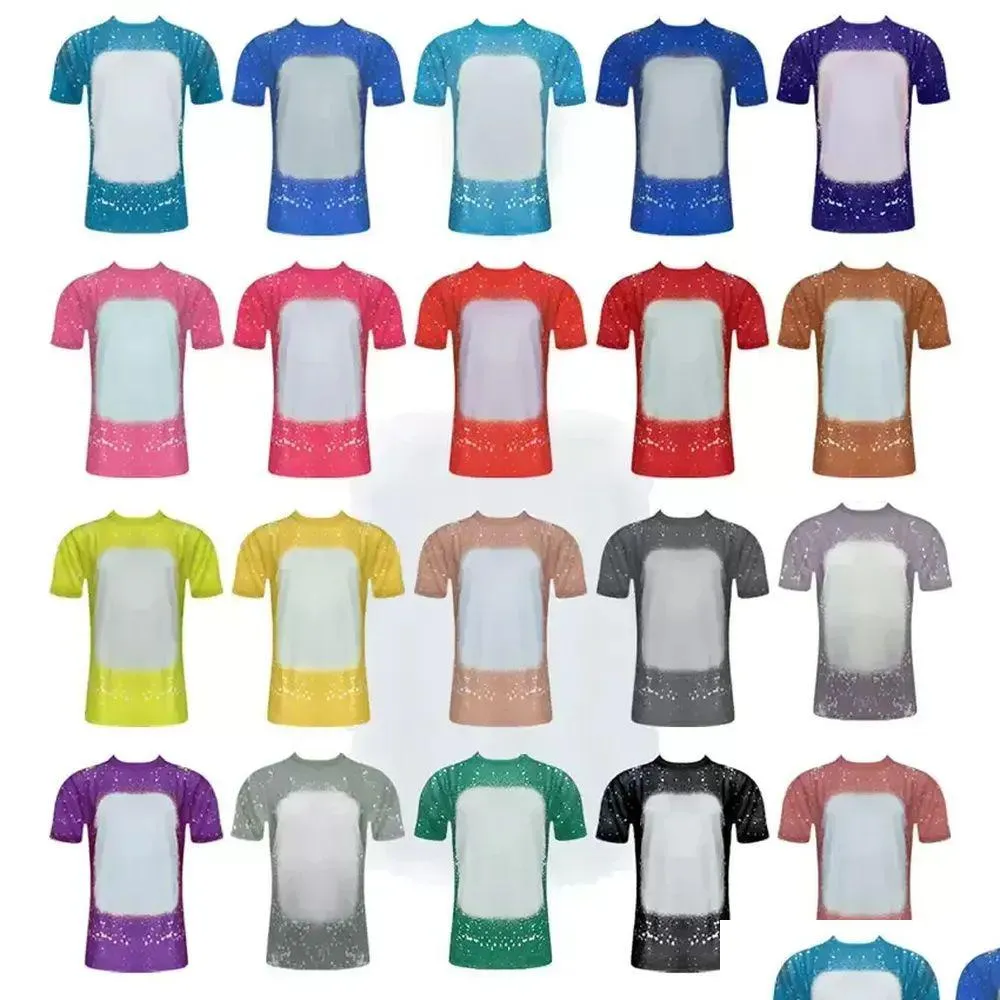 Sublimation Bleached Shirts Heat Transfer Blank Bleach Shirt Polyester T-Shirts Drop Delivery Dhrfa