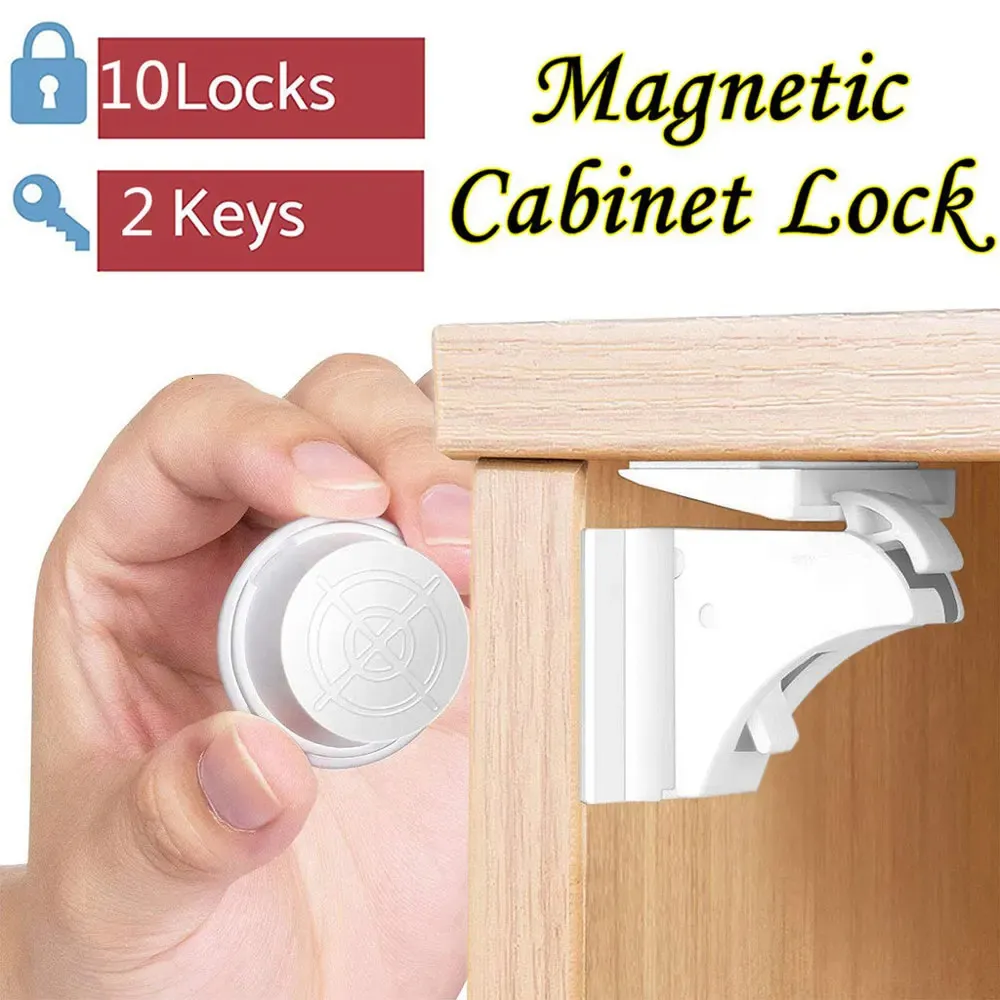 Magnetic Child Safety Lock Limiter Children Protection Baby Invisible Kids Security Drawer Cabinet Door 231227